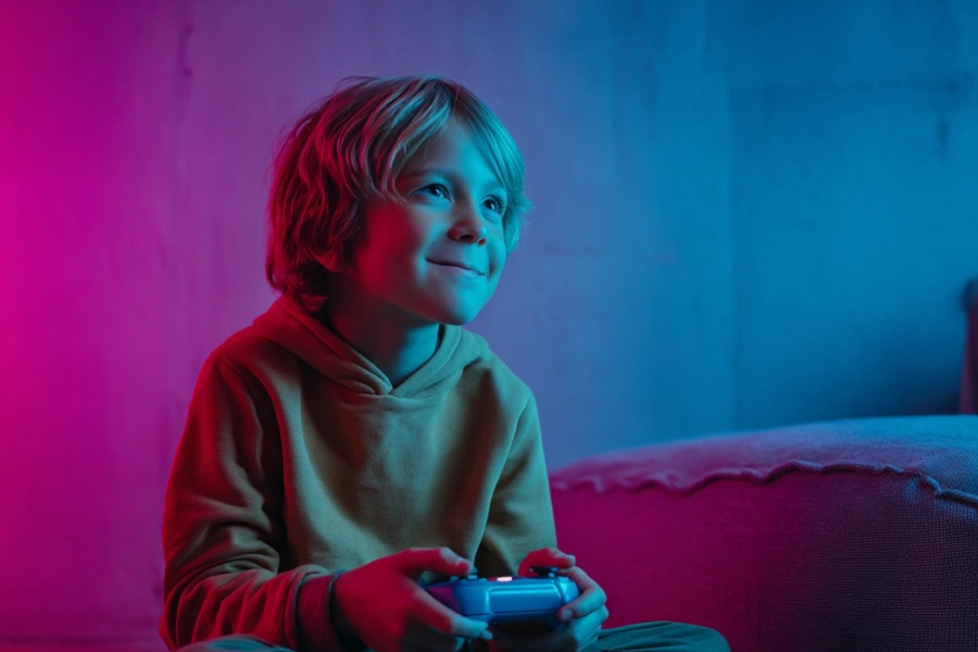 Handheld Console with Vintage Video Games